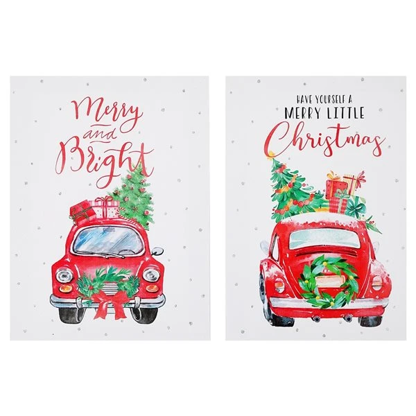 IH Casa Decor Assorted Red Truck With Gifts Christmas Canvas Wall Art - Set Of 2 4 IH Casa Decor Assorted Red Truck With Gifts Christmas Canvas Wall Art - Set Of 2 - Image 2