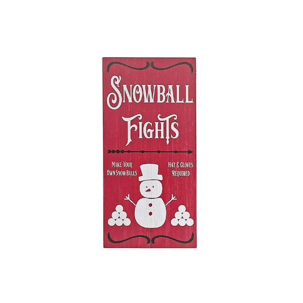 IH Casa Decor Assorted "Snowball Fights" MDF Christmas Wall Signs - Set Of 2 6 IH Casa Decor Assorted "Snowball Fights" MDF Christmas Wall Signs - Set Of 2 - Image 4
