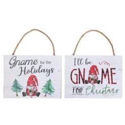 IH Casa Decor Assorted Gnome Christmas Wall Signs - Set Of 2