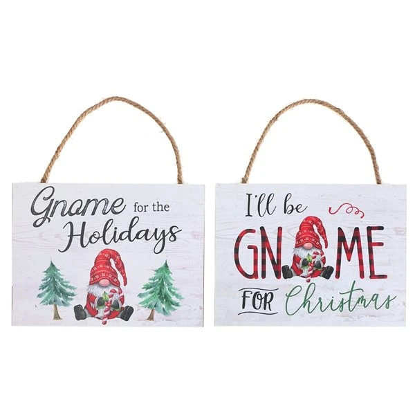 IH Casa Decor Assorted Gnome Christmas Wall Signs - Set Of 2 3 IH Casa Decor Assorted Gnome Christmas Wall Signs - Set Of 2