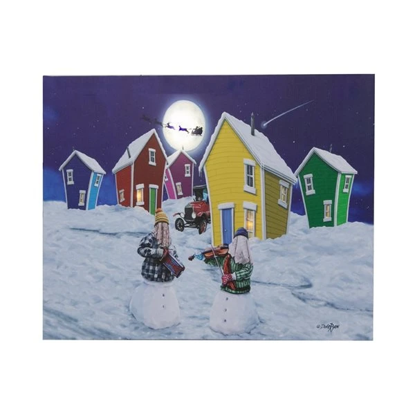 IH Casa Decor 28-in X 20-in LED "Snowmers" Christmas Canvas Wall Art 3 IH Casa Decor 28-in X 20-in LED "Snowmers" Christmas Canvas Wall Art