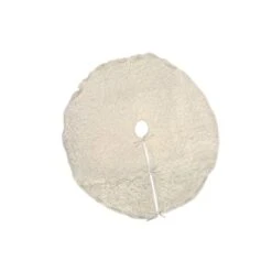 IH Casa Decor 48-in White Fleece Sequined Tree Christmas Tree Skirt