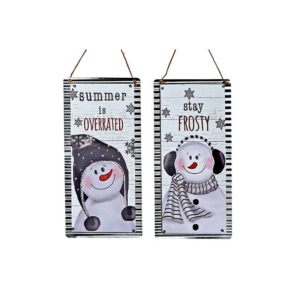 IH Casa Decor Assorted Snowman Wooden Christmas Wall Signs - Set Of 2 3 IH Casa Decor Assorted Snowman Wooden Christmas Wall Signs - Set Of 2