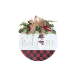 IH Casa Decor "Welcome" Snowman Christmas Wall Sign