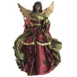 Santa's Workshop 10-in African American Angel Christmas Tree Topper