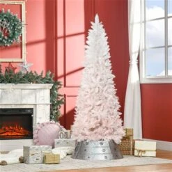 HomCom 6-ft Leg Base Pencil Pine White Artificial Christmas Tree 11 HomCom 6-ft Leg Base Pencil Pine White Artificial Christmas Tree -Northlight Paradise 331058282 AlternateImage1 l