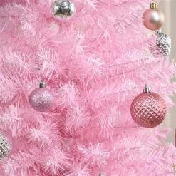 HomCom 7-ft Leg Base Pencil Pine Pink Artificial Christmas Tree 9 HomCom 7-ft Leg Base Pencil Pine Pink Artificial Christmas Tree -Northlight Paradise 331058287 AlternateImage4 l