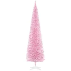 HomCom 7-ft Leg Base Pencil Pine Pink Artificial Christmas Tree 11 HomCom 7-ft Leg Base Pencil Pine Pink Artificial Christmas Tree -Northlight Paradise 331058287 MainImage 001 l