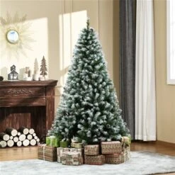 HomCom 6-ft Leg Base Pine Full Flocked Green Artificial Christmas Tree 9 HomCom 6-ft Leg Base Pine Full Flocked Green Artificial Christmas Tree -Northlight Paradise 331058290 AlternateImage1 l