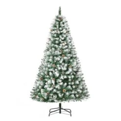 HomCom 6-ft Leg Base Pine Full Flocked Green Artificial Christmas Tree 8 HomCom 6-ft Leg Base Pine Full Flocked Green Artificial Christmas Tree -Northlight Paradise 331058290 MainImage 001 l