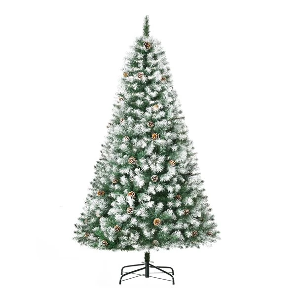 HomCom 6-ft Leg Base Pine Full Flocked Green Artificial Christmas Tree 5 HomCom 6-ft Leg Base Pine Full Flocked Green Artificial Christmas Tree - Image 3