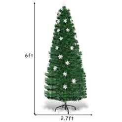 Costway 6-ft Pre-Lit Fibre Optic Artificial Christmas Tree With Multicolour Lights Snowflakes -Northlight Paradise 331059980 AlternateImage1 l