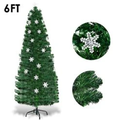 Costway 6-ft Pre-Lit Fibre Optic Artificial Christmas Tree With Multicolour Lights Snowflakes -Northlight Paradise 331059980 AlternateImage2 l