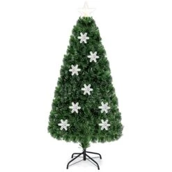 Costway 5-ft Pre-Lit Fibre Optic Artificial Christmas Tree With Multicolour Lights Snowflakes 9 Costway 5-ft Pre-Lit Fibre Optic Artificial Christmas Tree With Multicolour Lights Snowflakes -Northlight Paradise 331059989 MainImage 001 l