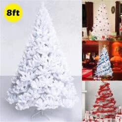Costway 8-ft Artificial PVC Christmas Tree With Stand Holiday Indoor Outdoor