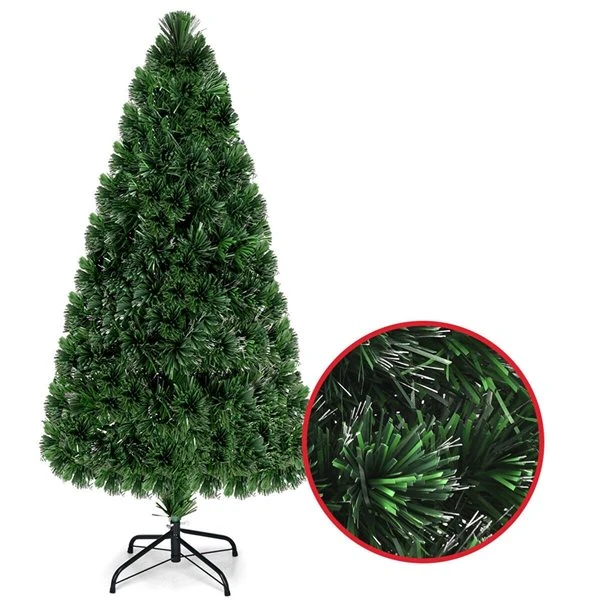 Costway 5-ft Pre-Lit Fibre Optic Artificial PVC Christmas Tree With Metal Stand 4 Costway 5-ft Pre-Lit Fibre Optic Artificial PVC Christmas Tree With Metal Stand - Image 2