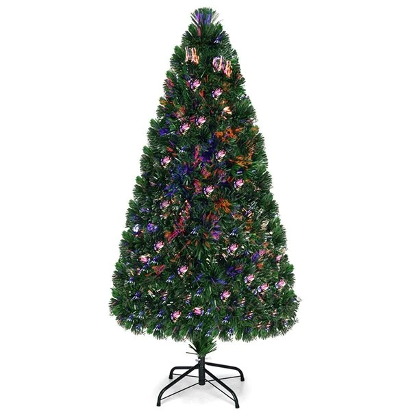 Costway 5-ft Pre-Lit Fibre Optic Artificial PVC Christmas Tree With Metal Stand 5 Costway 5-ft Pre-Lit Fibre Optic Artificial PVC Christmas Tree With Metal Stand - Image 3