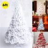 Costway 6-ft Artificial PVC Christmas Tree With Metal Stand Indoor/Outdoor Décor White -Northlight Paradise 331060006 AlternateImage1 l