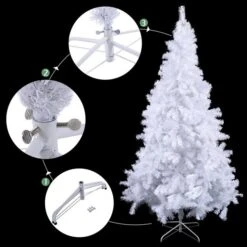 Costway 6-ft Artificial PVC Christmas Tree With Metal Stand Indoor/Outdoor Décor White -Northlight Paradise 331060006 AlternateImage3 l
