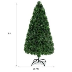 Costway 6-ft Pre-Lit Fibre Optic Artificial PVC Christmas Tree With Metal Stand 11 Costway 6-ft Pre-Lit Fibre Optic Artificial PVC Christmas Tree With Metal Stand -Northlight Paradise 331060025 AlternateImage1 l