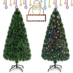 Costway 6-ft Pre-Lit Fibre Optic Artificial PVC Christmas Tree With Metal Stand 9 Costway 6-ft Pre-Lit Fibre Optic Artificial PVC Christmas Tree With Metal Stand -Northlight Paradise 331060025 AlternateImage2 l