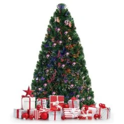 Costway 6-ft Pre-Lit Fibre Optic Artificial PVC Christmas Tree With Metal Stand 10 Costway 6-ft Pre-Lit Fibre Optic Artificial PVC Christmas Tree With Metal Stand -Northlight Paradise 331060025 AlternateImage4 l