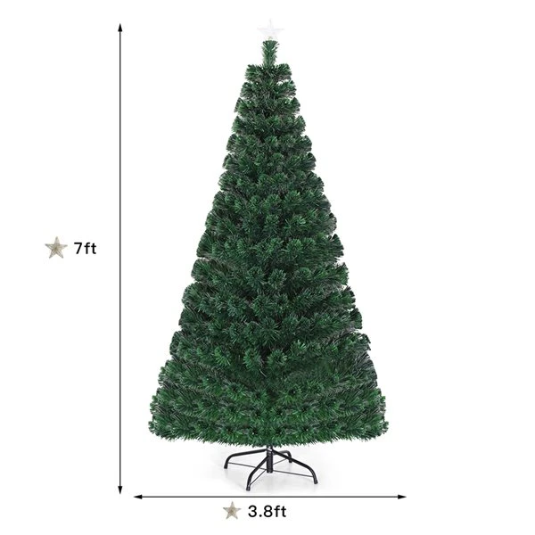 Costway 7-ft Pre-Lit Fibre Optic Artificial Christmas Tree With 280 LED Lights And Top Star 5 Costway 7-ft Pre-Lit Fibre Optic Artificial Christmas Tree With 280 LED Lights And Top Star - Image 3