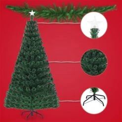 Costway 7-ft Pre-Lit Fibre Optic Artificial Christmas Tree With 280 LED Lights And Top Star