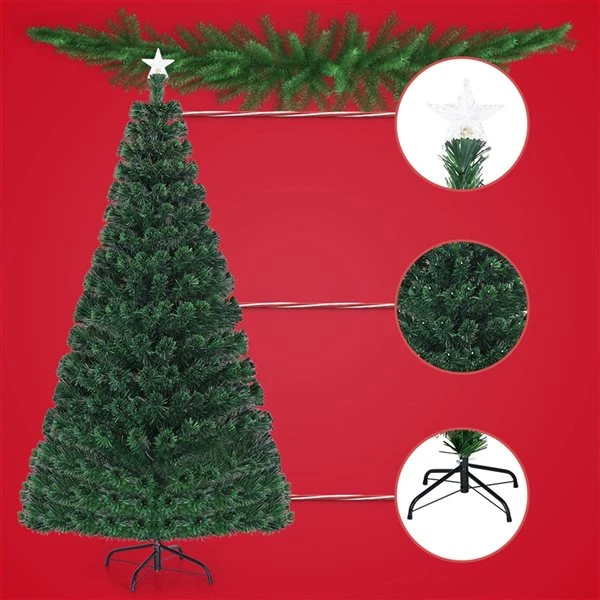 Costway 7-ft Pre-Lit Fibre Optic Artificial Christmas Tree With 280 LED Lights And Top Star 3 Costway 7-ft Pre-Lit Fibre Optic Artificial Christmas Tree With 280 LED Lights And Top Star