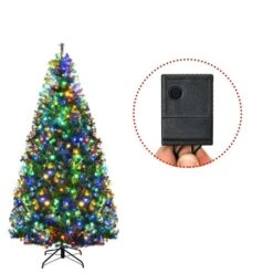 Costway 7-ft Pre-Lit Artificial Christmas Tree Premium Hinged With 500 LED Lights And Stand