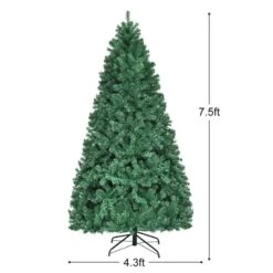 Costway 7.5-ft Pre-Lit Hinged PVC Artificial Christmas Tree With 400 LED Lights And Stand New -Northlight Paradise 331060046 AlternateImage1 l