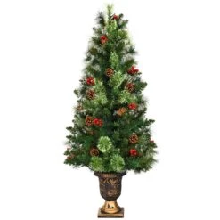 Costway 3-ft Pre-Lit Christmas Entrance Tree In Urn With 40 LED Light Red Berries Pine Cone -Northlight Paradise 331060051 MainImage 001 l