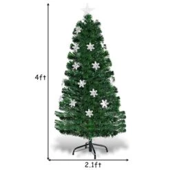 Costway 4-ft Pre-Lit Fibre Optic Artificial Christmas Tree With Lights Snowflakes 10 Costway 4-ft Pre-Lit Fibre Optic Artificial Christmas Tree With Lights Snowflakes -Northlight Paradise 331060059 AlternateImage1 l