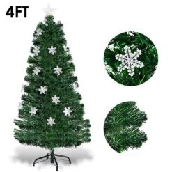Costway 4-ft Pre-Lit Fibre Optic Artificial Christmas Tree With Lights Snowflakes 11 Costway 4-ft Pre-Lit Fibre Optic Artificial Christmas Tree With Lights Snowflakes -Northlight Paradise 331060059 AlternateImage2 l