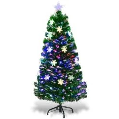 Costway 4-ft Pre-Lit Fibre Optic Artificial Christmas Tree With Lights Snowflakes 9 Costway 4-ft Pre-Lit Fibre Optic Artificial Christmas Tree With Lights Snowflakes -Northlight Paradise 331060059 MainImage 001 l