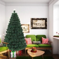 Costway 7-ft Pre-Lit Artificial Christmas Tree Fibre Optic With Multicolour LED Lights And Stand -Northlight Paradise 331060061 AlternateImage3 l