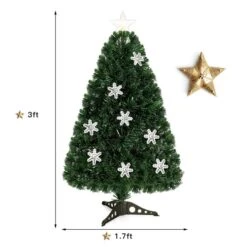 Costway 3-ft Pre-Lit Fibre Optic Artificial Christmas Tree With Multicolour Lights Snowflakes 9 Costway 3-ft Pre-Lit Fibre Optic Artificial Christmas Tree With Multicolour Lights Snowflakes -Northlight Paradise 331060066 AlternateImage1 l