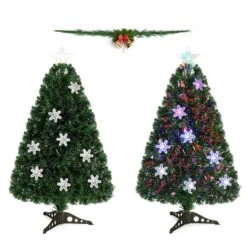 Costway 3-ft Pre-Lit Fibre Optic Artificial Christmas Tree With Multicolour Lights Snowflakes 10 Costway 3-ft Pre-Lit Fibre Optic Artificial Christmas Tree With Multicolour Lights Snowflakes -Northlight Paradise 331060066 AlternateImage3 l
