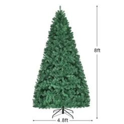 Costway 8-ft Pre-Lit Hinged PVC Artificial Christmas Tree With 430 LED Lights And Stand Green -Northlight Paradise 331060071 AlternateImage1 l