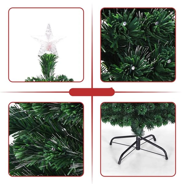 Costway 5-ft Pre-Lit Artificial Christmas Tree Fibre Optic With Multicolour LED Lights And Stand 3 Costway 5-ft Pre-Lit Artificial Christmas Tree Fibre Optic With Multicolour LED Lights And Stand