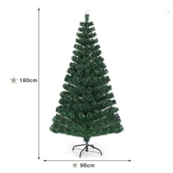 Costway 6-ft Pre-Lit Artificial Christmas Tree Fibre Optic With 230 LED Lights And Top