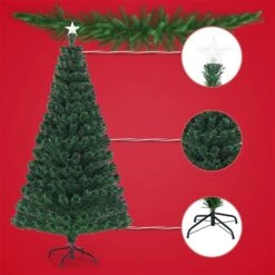 Costway 6-ft Pre-Lit Artificial Christmas Tree Fibre Optic With 230 LED Lights And Top -Northlight Paradise 331060089 AlternateImage2 l