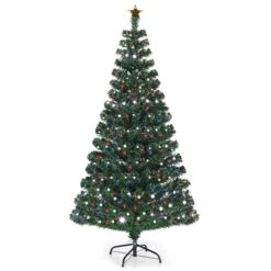 Costway 6-ft Pre-Lit Artificial Christmas Tree Fibre Optic With 230 LED Lights And Top -Northlight Paradise 331060089 MainImage 001 l