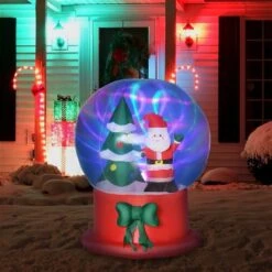 Outsunny 5-ft Inflatable Christmas Santa Claus And Christmas Tree In Crystal Ball -Northlight Paradise 331061744 AlternateImage1 l
