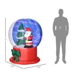 Outsunny 5-ft Inflatable Christmas Santa Claus And Christmas Tree In Crystal Ball -Northlight Paradise 331061744 AlternateImage2 l