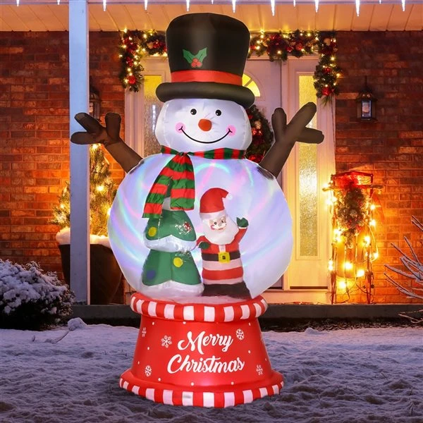 Outsunny 8-ft Christmas Inflatable Snowman With LED 3 Outsunny 8-ft Christmas Inflatable Snowman With LED