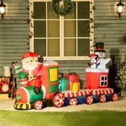 Outsunny 8-ft Inflatable Christmas Train With Santa Claus -Northlight Paradise 331061753 AlternateImage1 l