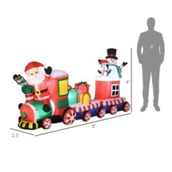 Outsunny 8-ft Inflatable Christmas Train With Santa Claus -Northlight Paradise 331061753 AlternateImage2 l