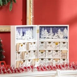 HOMCOM Wooden Christmas Advent Calendar Book - White 9 HOMCOM Wooden Christmas Advent Calendar Book - White -Northlight Paradise 331061754 AlternateImage3 l