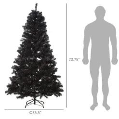 HOMCOM 6-ft Artificial Christmas Tree Home Decoration With Automatic Open - Black -Northlight Paradise 331061759 AlternateImage2 l